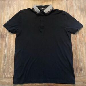 Express Men’s Short Sleeve Jet Black Polo Shirt (S)